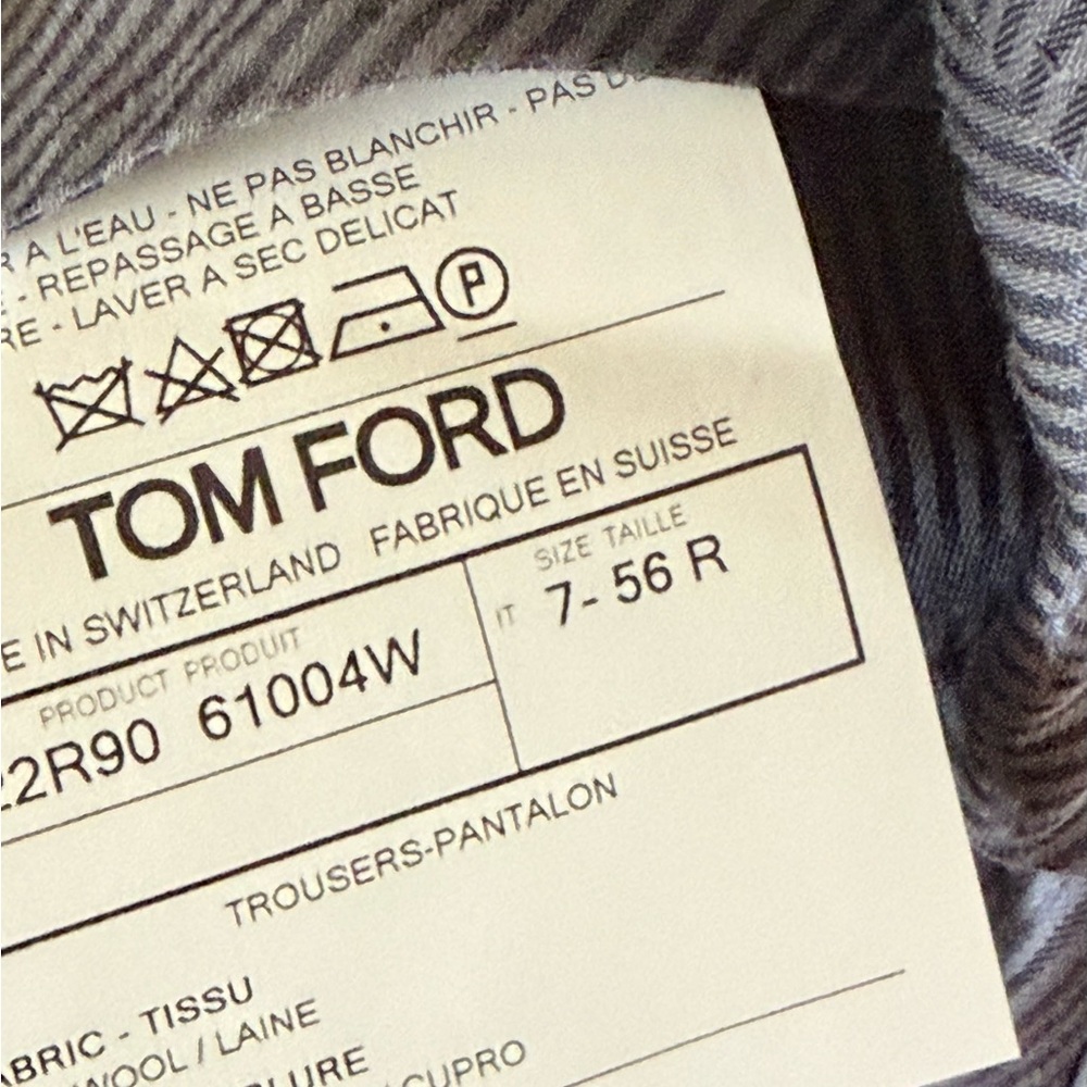 Tom Ford Designer Men's Wool Dress Trouser Pants in Charcoal Plaid Sz 7-56 R